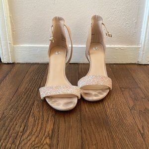 Nude/crystal 3” heel
